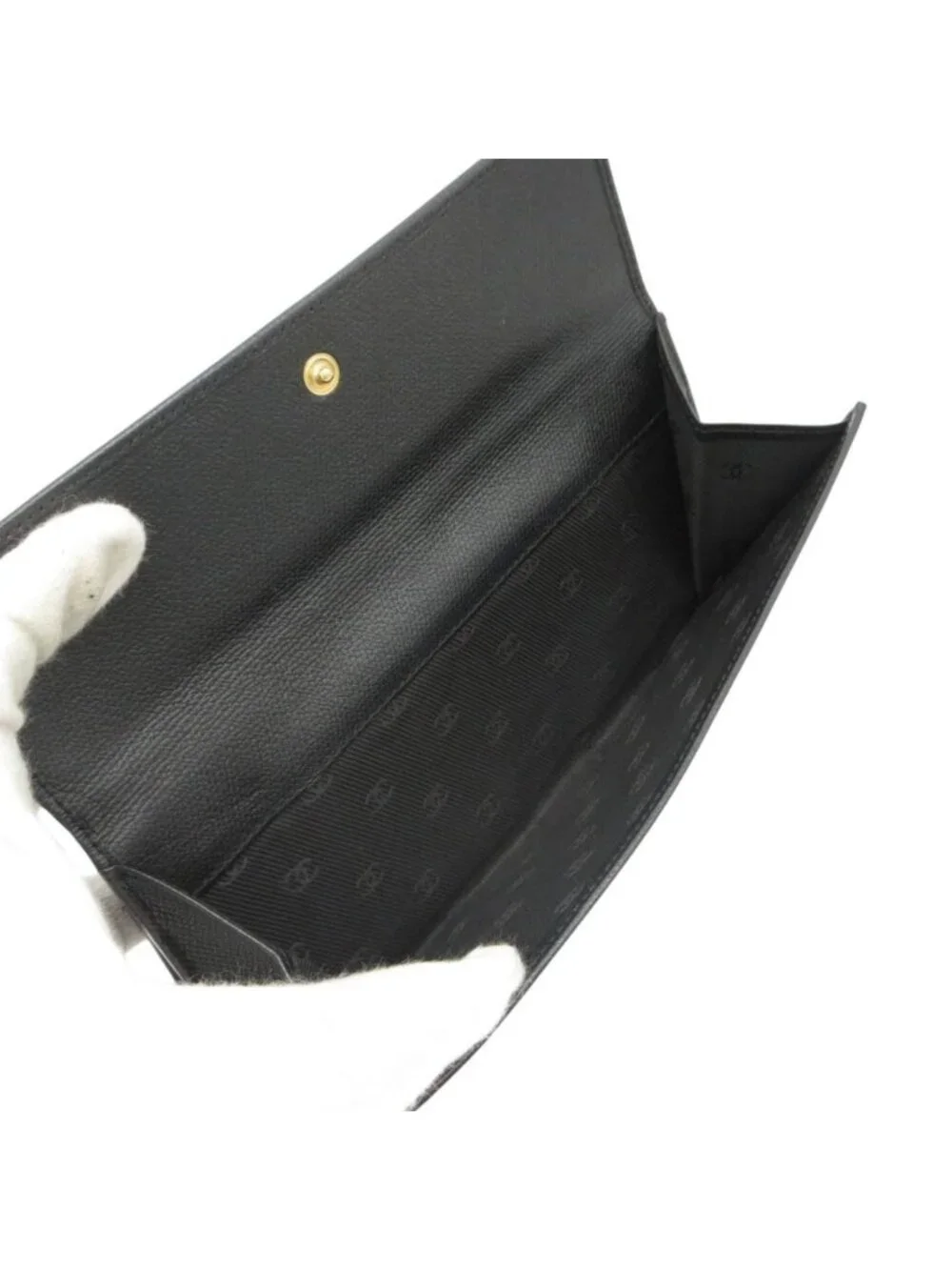 Chanel Wallet CC Logo Button Hook Black